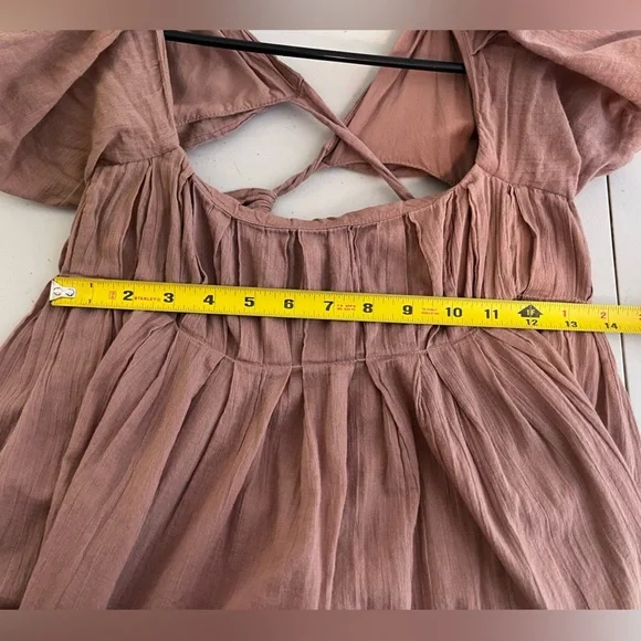 Free People Boho Gauze 100% Cotton Sz XS Coquette Free-est Marina Mini Dress - Picture 11 of 15